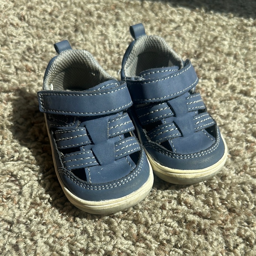 Stride Rite Blue Sandals with Velcro Strap and Flexible Sole